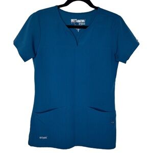 GREY'S ANATOMY Women's Signature Series Shortsleeve Blue Scrub Top | Size: Small